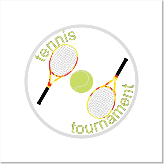 Rackets with tennis ball Wall Art by GiCapgraphics